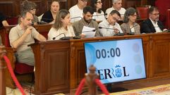 Concejales del PSOE ferrolano durante el �ltimo pleno, celebrado hace unos d�as.