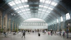 Recreaci�n del interior de la estaci�n de A Coru�a