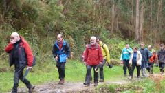 Foto de archivo de una caminata de la Sociedad Galega de Historia Natural por la ruta de los molinos de Esmelle