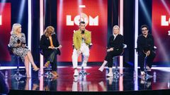 Mar�a Eizaguirre, Eva Tovar, Jes�s V�zquez, Ana Mar�a Bord�s y C�sar Vallejo, en la rueda de prensa de la presentaci�n de �La casa de la m�sica�