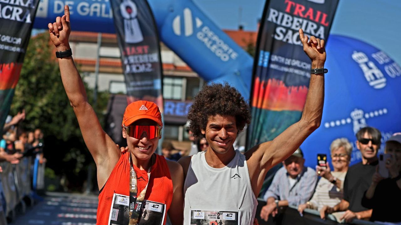 Alejandro Mayor y Yasmina Castro lucen su fortaleza en el Trail Ribeira Sacra