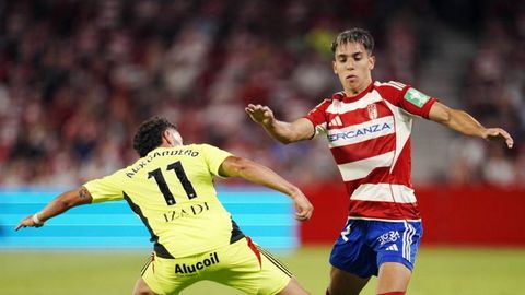 Pere Haro, en un partido con el primer equipo del Granada en Segunda esta temporada.