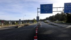 La salida desde A Coru�a a Mi�o, desde el peaje.