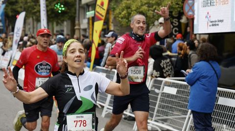 La emoci�n de la llegada a meta.