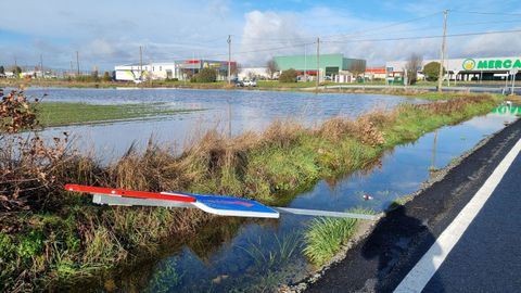 Zona de A Limia completamente anegada por los efectos del temporal Marta.