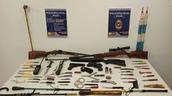 Armas y artefactos incautados por la Polic�a Local de Poio en la v�a p�blica en los �ltimos a�os