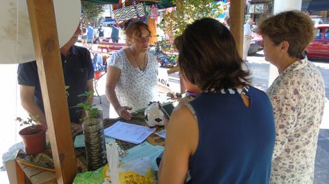 La diputada de Podemos Paula Valero, en el mercadopor la soberan�a alimentaria de Cangas de On�s.La diputada de Podemos Paula Valero, en el mercadopor la soberan�a alimentaria de Cangas de On�s