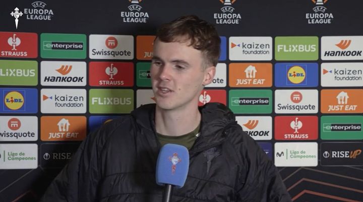 El jugador del Celta Williot Swedberg, tras el Celta-PAOK de este jueves en Bala�dos.