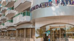 Fachada del hotel que sufri� un incendio en la madrugada del lunes.
