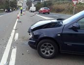 El accidente de Cangas, de ayer.