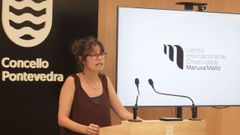 La concejala de Promoci�n da Cidade, Anabel Gul�as, en la presentaci�n del nombre y la imagen del nuevo Centro Internacional de Creatividade Maruxa Mallo