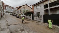Trabajos de limpieza en Serra San Mamede.