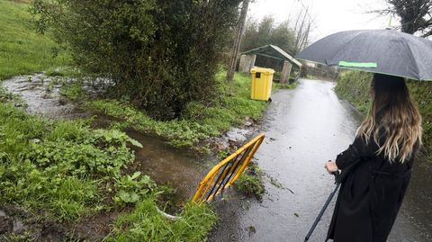 R�o formado por el agua que sale del agujero, a trav�s del desv�o por el campo practicado por los vecinos de Bri�n.