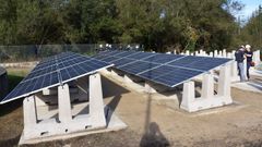 La planta potabilizadora de Lens, en Ames, dispone de paneles fotovoltaicos instalados por alumnado de los talleres dee empleo