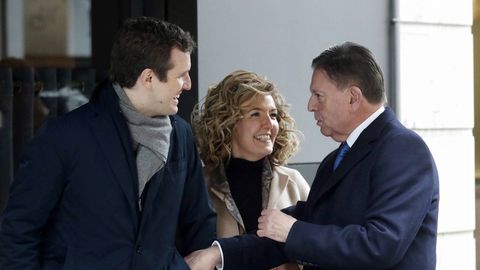 El l�der del PP, Pablo Casado, en Oviedo donde present� p�blicamente a la candidata popular a la Presidencia del Principado, Teresa Mallada, expresidenta de Hunosa, y al aspirante del PP a la Alcald�a de Oviedo, Alfredo Canteli, presidente del Centro Asturiano en la ciudad