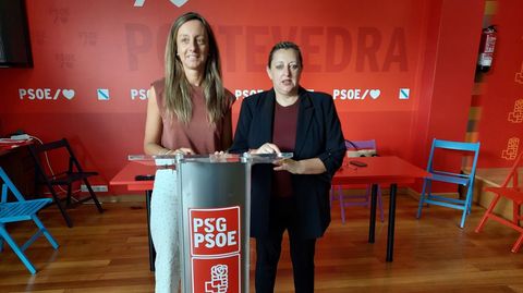 La diputada socialista Paloma Castro y la edila pontevedresa Yoya Blanco