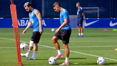 Yeremay, durante un entrenamiento reciente en Abegondo