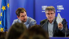 Toni Comn y Carles Puigdemont, este viernes en Bruselas