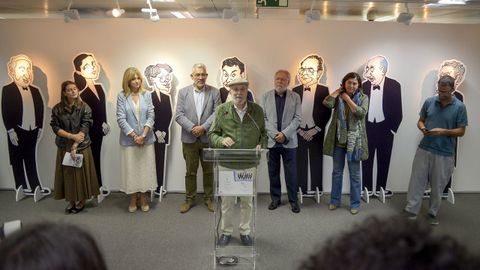 El caricaturista Siro L�pez, ayer en la inauguraci�n de la exposici�n en Lugo.