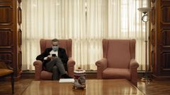 Mario González, minutos antes de empezar su rueda de prensa