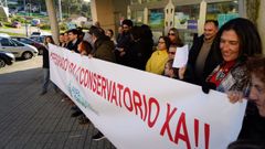 Imagen de una de las protestas llevadas a cabo delante del conservatorio el curso pasado.