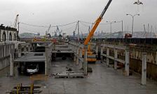 Obras del p�rking del Parrote el pasado mes de abril.