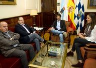 Ramos, Blanco, Su�rez y Fern�ndez Lemos en la reuni�n de ayer. 