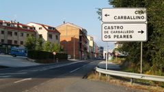 Una calle de A Barrela, capital municipal de Carballedo, donde el apagón duró una hora