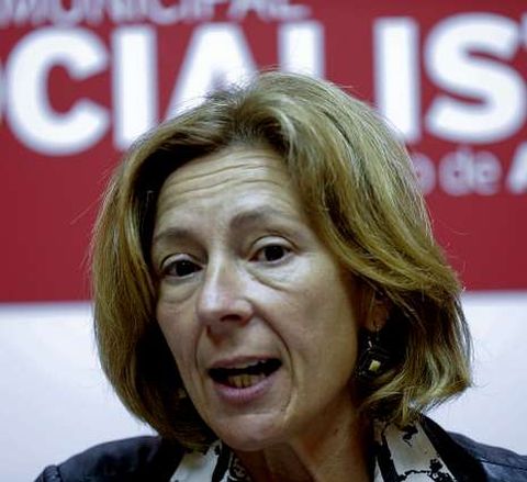 Mar Barc�n, en una rueda de prensa esta semana. 