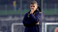 Antonio Hidalgo, durante un entrenamiento del Deportivo en Abegondo