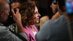 Mar�a Jes�s Montero, en la rueda de prensa para valorar los resultados electorales en Andaluc�a