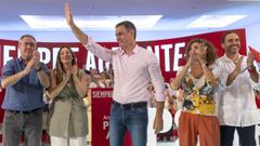 El secretario general del PSOE y presidente del Gobierno en funciones, Pedro Snchez, en el acto celebrado este sbado en Mlaga.