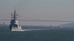 Las unidades aliadas dejando Lisboa para operar en el Mediterr�neo