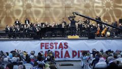La Banda Municipal, en una actuaci�n en una edici�n anterior de las Fiestas de Mar�a Pita.