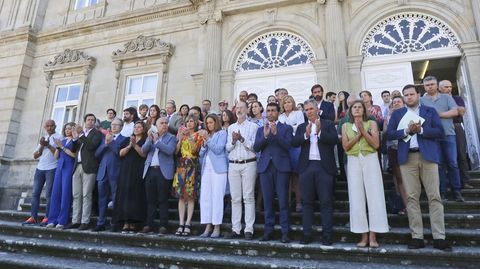 Minuto de silencio por los tripulantes del Argos Georgia en la Diputación de Pontevedra