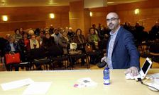 Luis Garc�a Bernadal, profesor del Seminario, durante la conferencia del lunes.