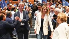Alfonso Rueda con la candidata Marta Fern�ndez-Tapias, esta tarde en Vigo