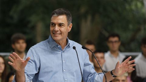 Pedro S�nchez el pasado mes de septiembre en Sig�eiro