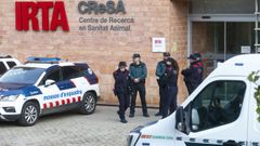 Las fuerzas del orden entraron ayer en los centros de investigaci�n se�alados�como origen del brote de peste porcina