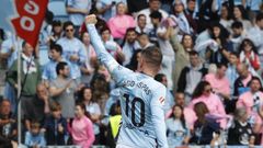 Iago Aspas, celebrando el segundo gol del Celta ante el Elche.