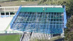 Avances en las obras de la cubierta de A Malata en la zona de Preferencia.