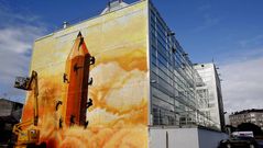 El mural del Pazo, obra de Sokram.