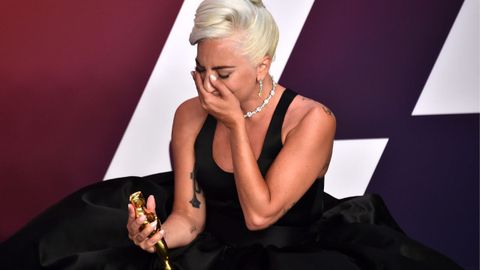 Lady Gaga en la sala de prensa de la 91 edicin de los Premios scar celebrada en el Teatro Dolby de Hollywood, Los ngeles, EE. UU.