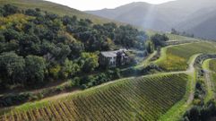Vista de la Casa de Outeiro, adquirida en el 2019, y del vi�edo que se plant� a su alrededor.