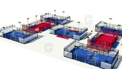 Boceto del centro de padel de World Padel Center en Parque Astur