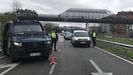 Control policial de acceso a Oviedo para comprobar las acreditaciones