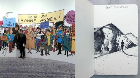 Federico Granell felicita con Tint�n y un dibujo-homenaje a George Michael