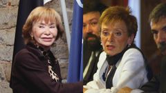 El �15 years challenge� de Fern�ndez de la Vega. A la izquierda, hoy en una reuni�n en la OTAN; a la derecha en 2004 durante su etapa como vicepresidenta y portavoz del Gobierno socialista de Zapatero