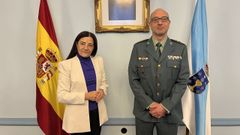 Isabel Rodr�guez, subdelegada del Gobierno en Lugo, junto al teniente coronel Julio Javier Gonz�lez Chas, que ha asumido el mando interino de la Comandancia de la Guardia Civil