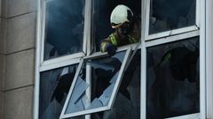 Incendi� en un edificio de Monte Alto